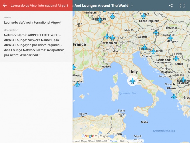 Очень полезная карта с паролями Wi-Fi любого аэропорта мира