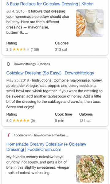 В Google снова появились проблемы с расширенными результатами для рецептов